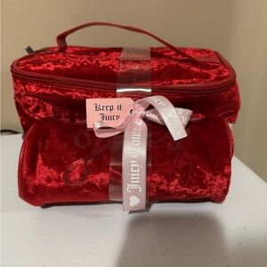Juicy Couture Red Velvet Cosmetic Bag Set